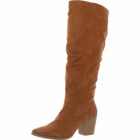 Comfortable Insole Ground Force Elviss Womens Zipper Faux Suede Knee-High Boots