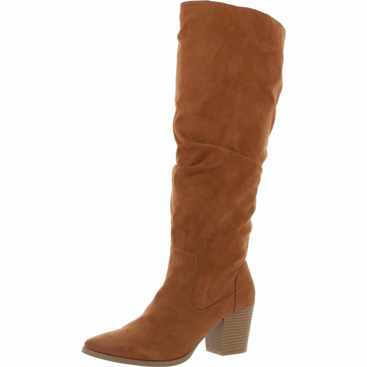 Comfortable Insole Ground Force Elviss Womens Zipper Faux Suede Knee-High Boots