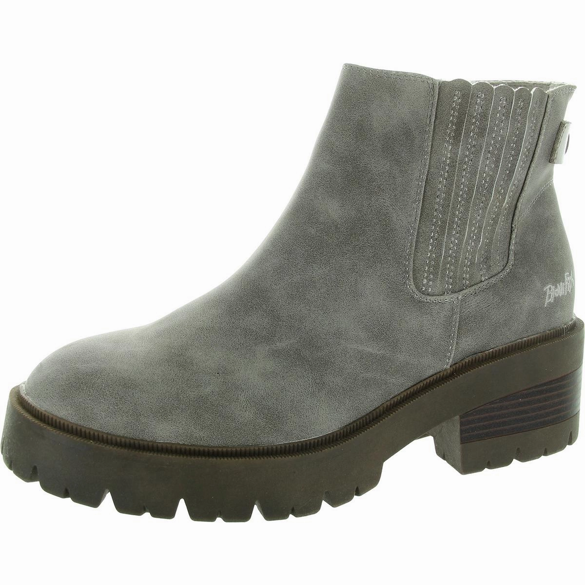 Joy Womens Lugged Sole Faux Leather Chelsea Boots Protective Upper Trail Friendly