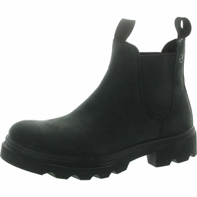 Grainer Womens Lugged Sole Leather Ankle Boots Quick Pull Grippy Outsole Backcountry Camper