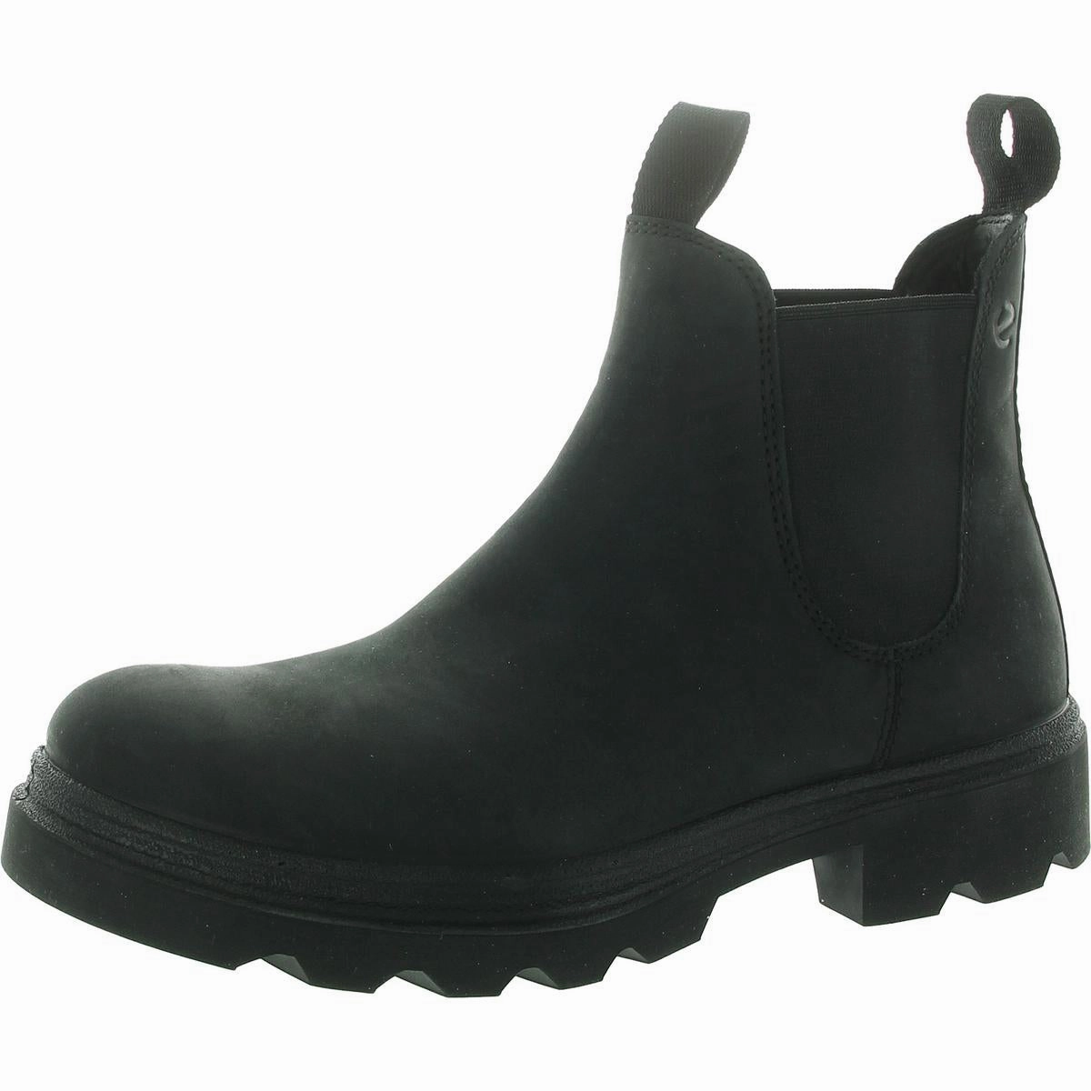 Grainer Womens Lugged Sole Leather Ankle Boots Quick Pull Grippy Outsole Backcountry Camper