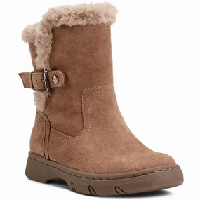 SEGRAYE  Womens Faux Fur Lined Leather Shearling Boots Warm Touch ReinforcedHeel