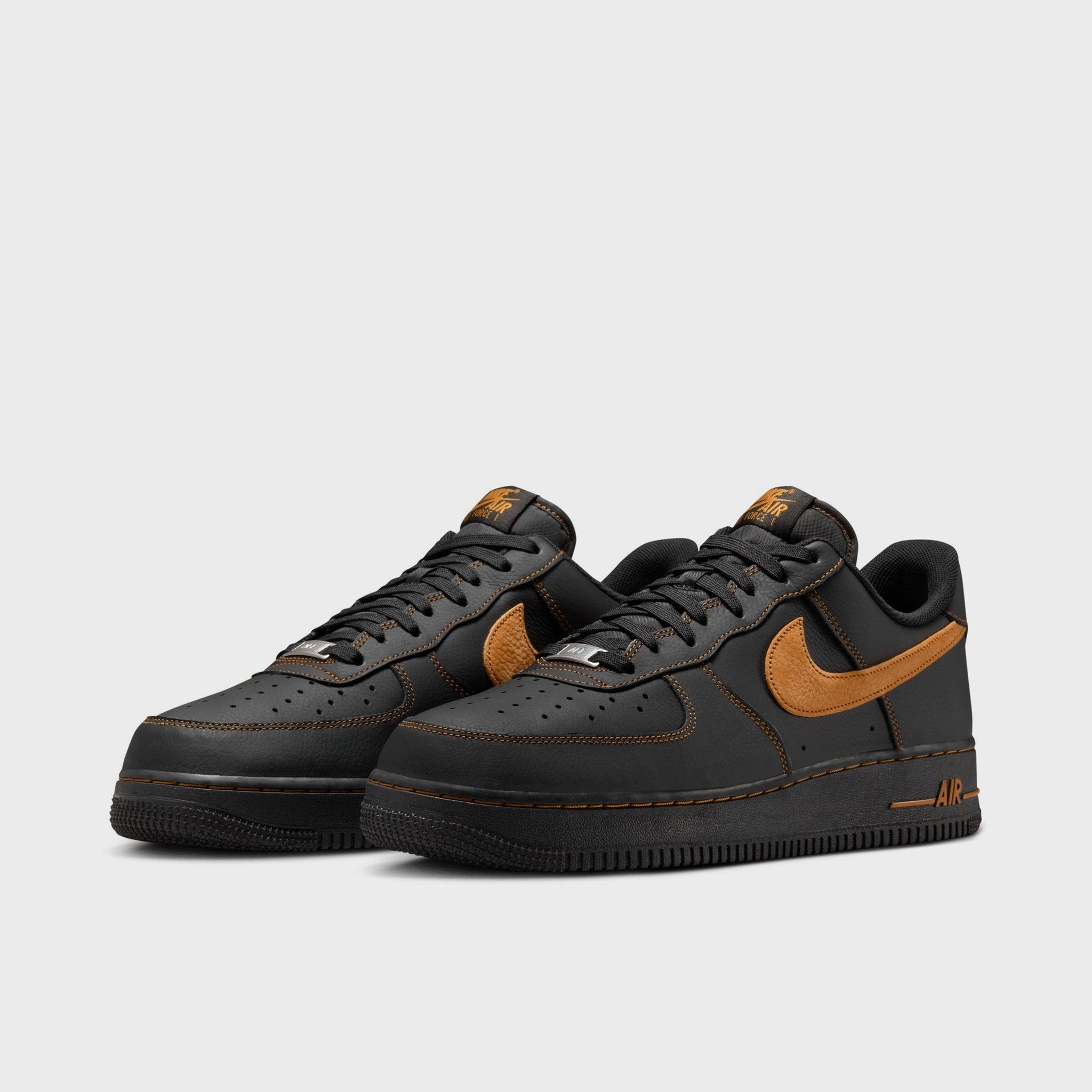 Nike Air Force 1 '07 LV8 Black / Desert Ochre Performance Stability Quick Lace Mechanism