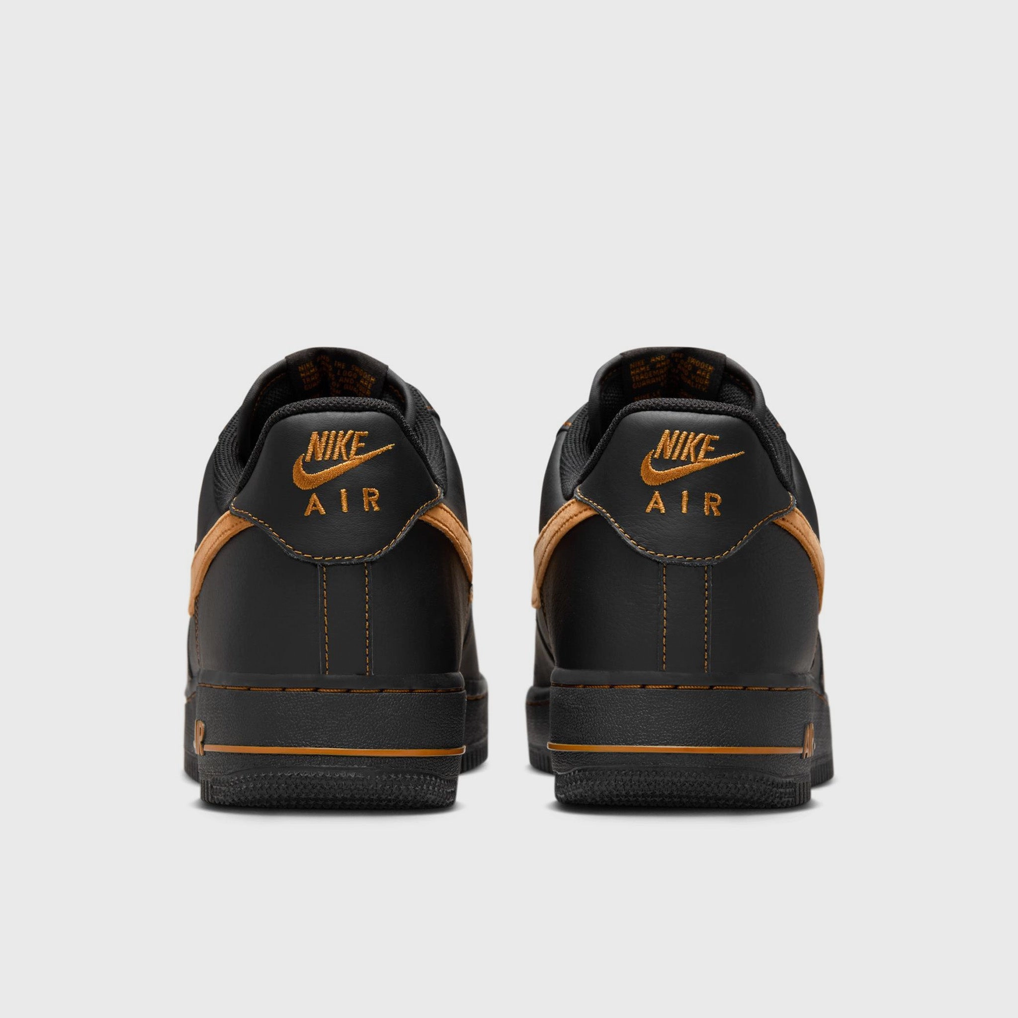 Nike Air Force 1 '07 LV8 Black / Desert Ochre Gum Rubber Outsole High Abrasion Rubber