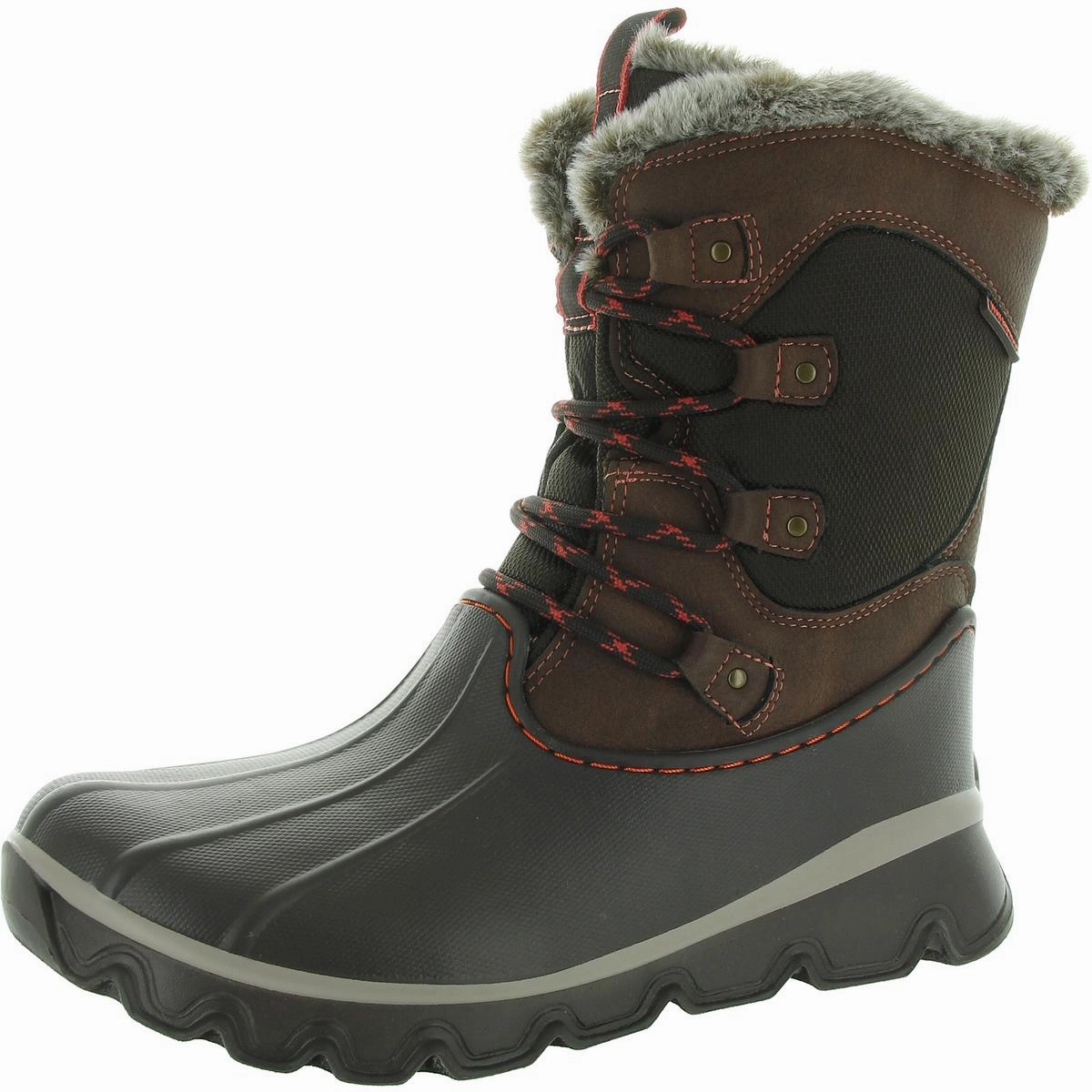 Timeless Appeal Flurry Womens Lightweight Faux Leather Winter & Snow Boots