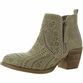 Gwen Womens Suede Perforated Ankle Boots Sporty Design Easy To Clean