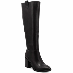 High-End Craftsmanship HADLEY Womens Block Heel Faux Leather Knee-High Boots