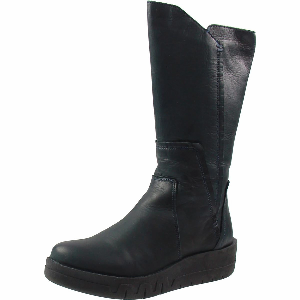 Long Hour Pastel Glow Lear Womens Leather Zip Up Knee-High Boots
