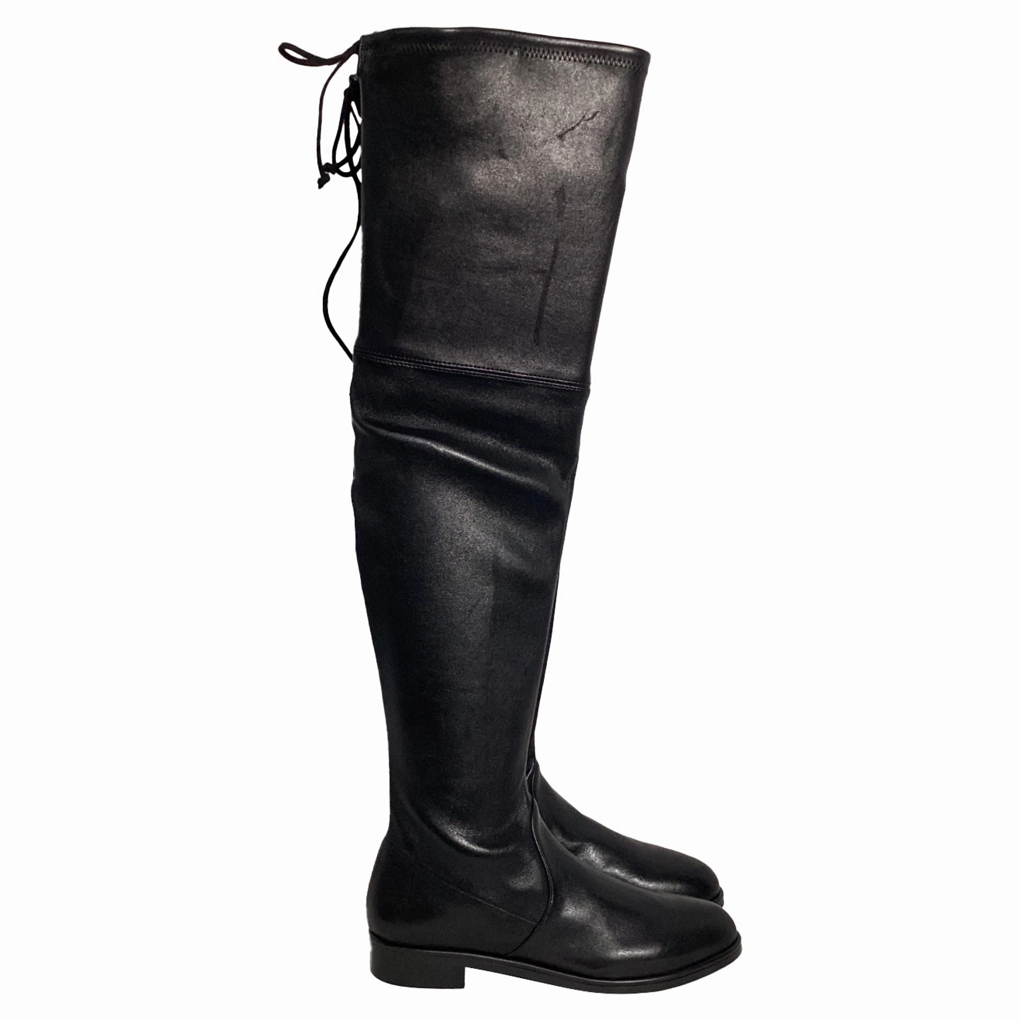 Stuart Weitzman Lowland Over-The-Knee Boots in Black Leather High Performance Travel purpose