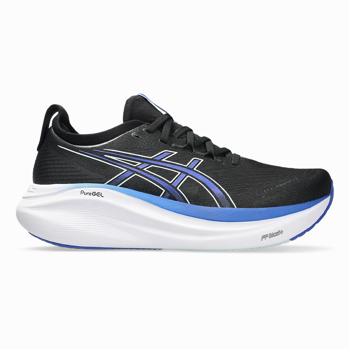cross - country capable Asics Gel Nimbus 27 Black - Dark Cobalt