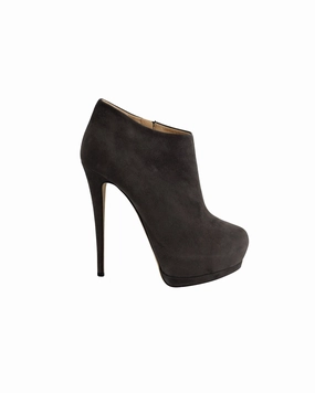 High Traction All Day Wear Outdoor Chore Giuseppe Zanotti Platform Heel Ankle Boots in Gray Suede