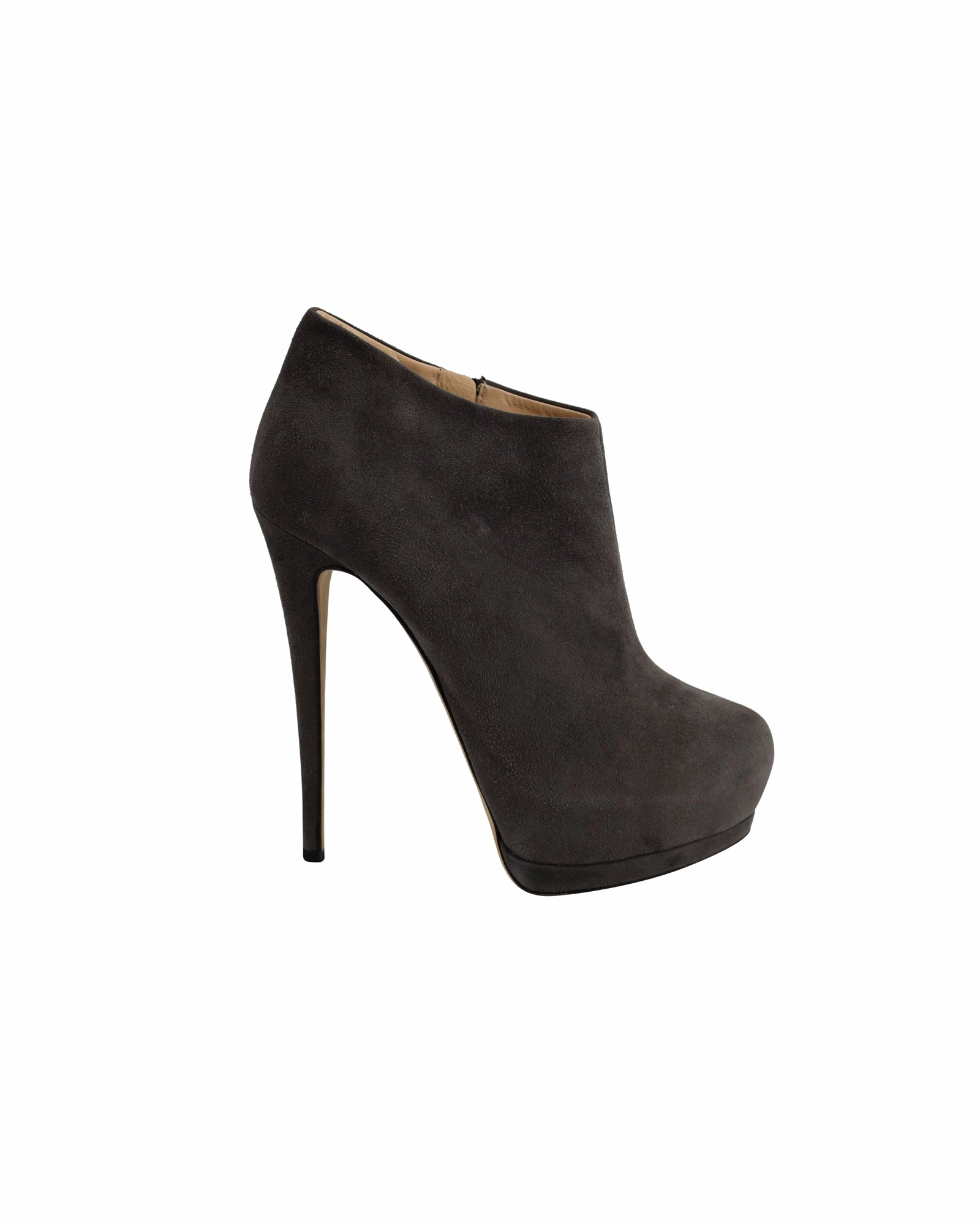 High Traction All Day Wear Outdoor Chore Giuseppe Zanotti Platform Heel Ankle Boots in Gray Suede