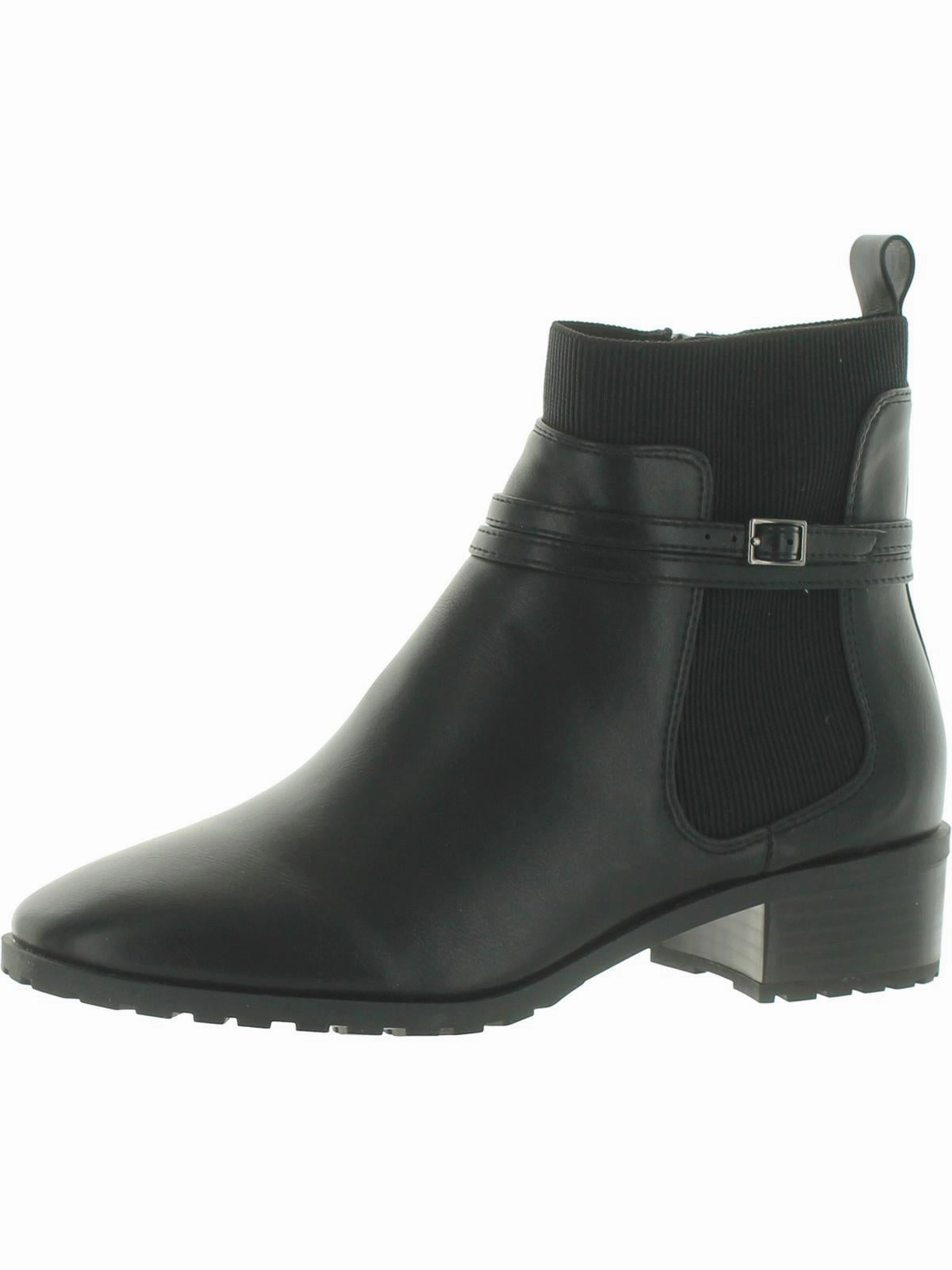Cassie Womens Faux Leather Zip Up Ankle Boots Comfortable backstay