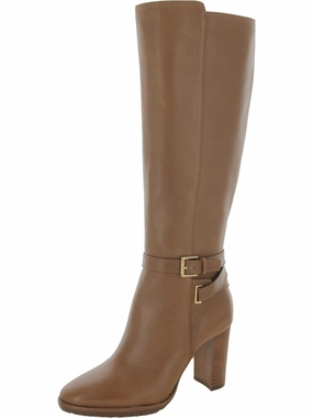 Elasticated LaceUp Manchester Womens Leather Over-The-Knee Boots