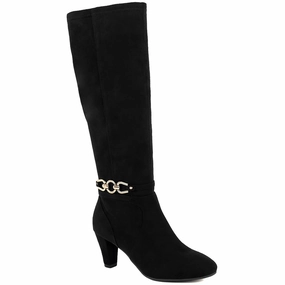 Helio Womens Zipper Faux Suede Knee-High Boots Northern Resident Nightclub
