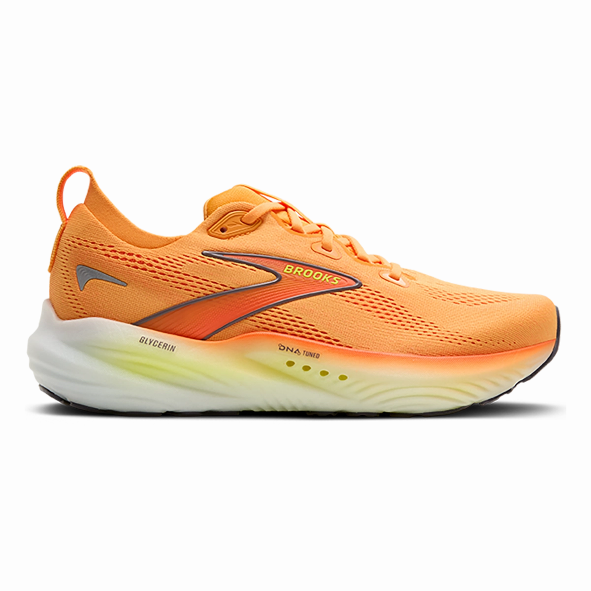 Brooks Glycerin 22 Orange - Nightlife - White autumn shoes indoor running shoes