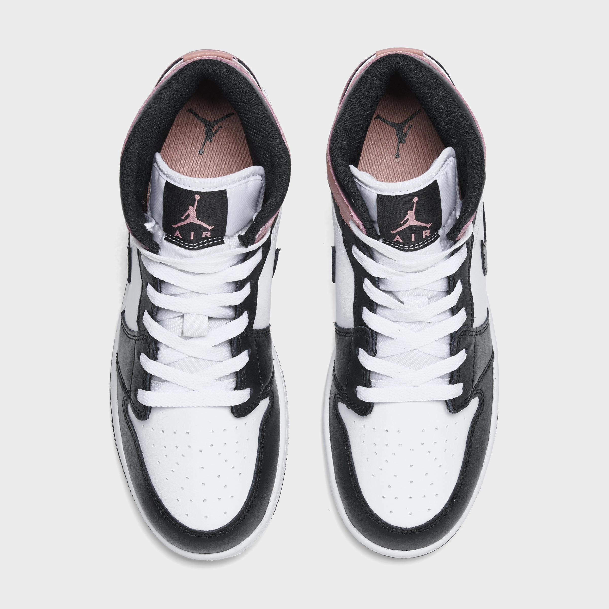 No Slip Rollbar Stability System Jordan 1 Mid GS White / Black - Rust Pink
