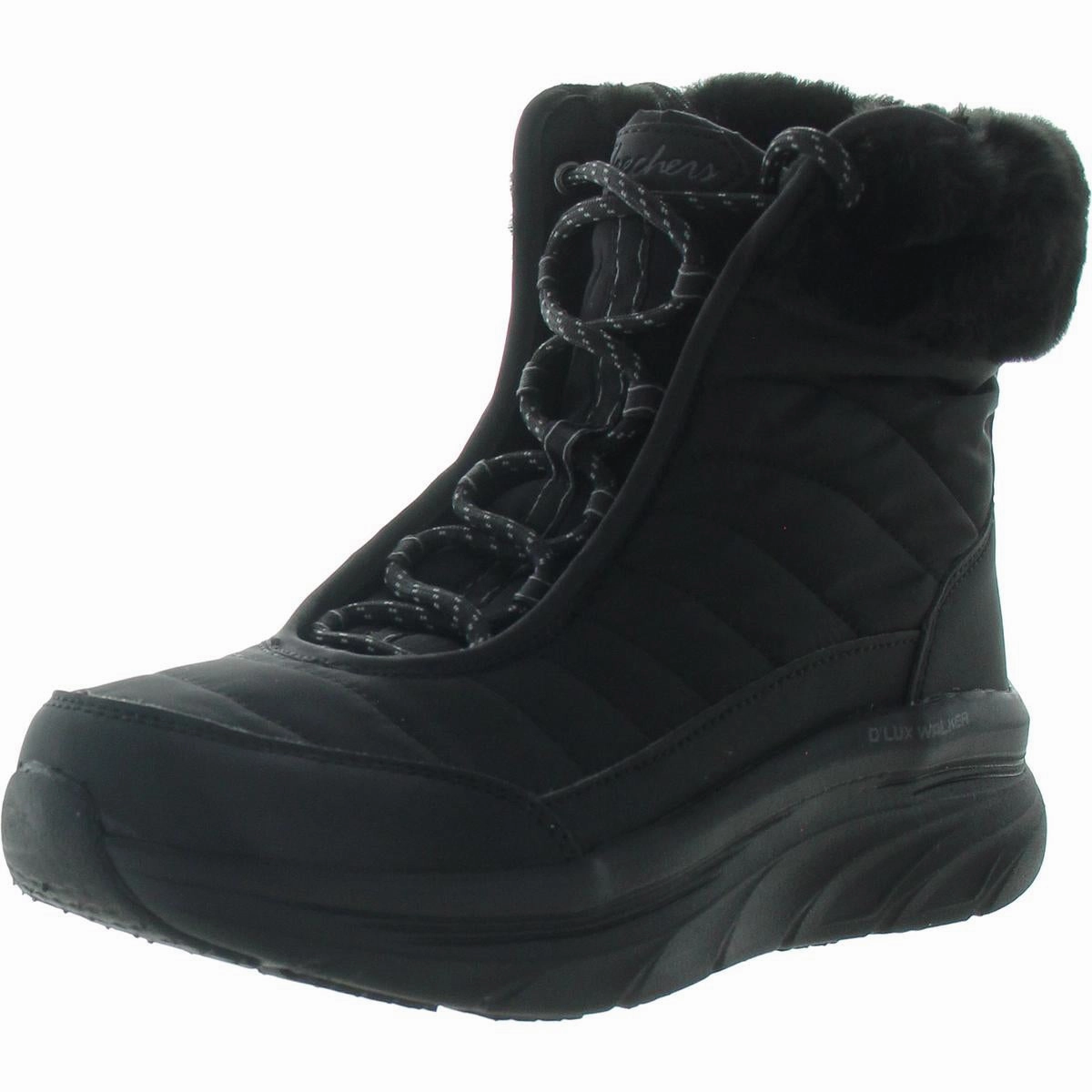 Womens Faux Fur Lined Faux Fur Shearling Boots synthetic leather