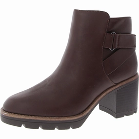 Madalynn-STR Womens Laser Cut Faux Leather Mid-Calf Boots Seamless Style Quick Drying Cold Weather Commuter
