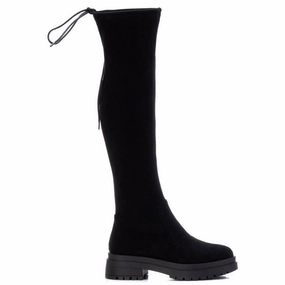 142122 Womens Drawstring Hem Manmade Knee-High Boots Mountain Side High Traction Trail Runner