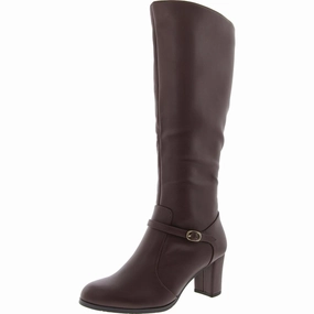 Missy Womens Zipper Faux Leather Knee-High Boots Firm Hold High-Performance Footwear