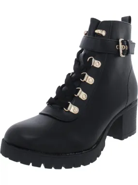 Shock Absorbing Daily Walks Hillari Womens Padded Insole Buckle Combat & Lace-up Boots