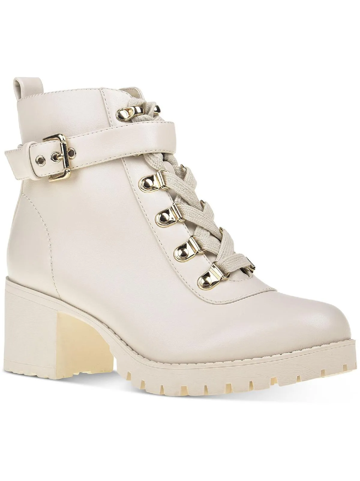 Parent Color Pop Hillari Womens Padded Insole Buckle Combat & Lace-up Boots