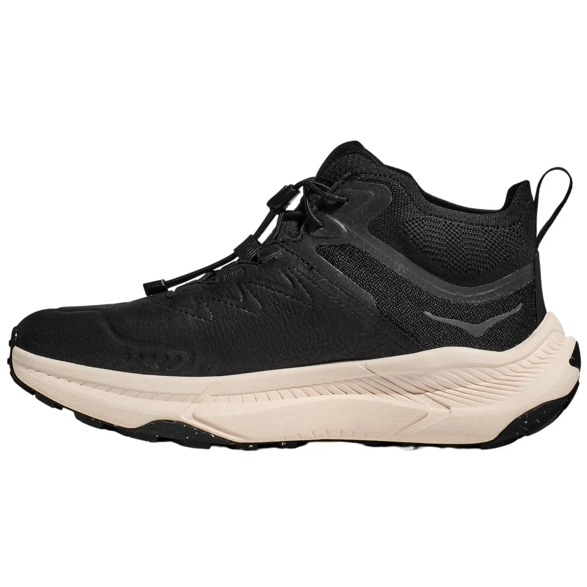 Hoka One One Men's Transport Chukka GTX Black Premium Leather Flexible Frame Rainy Day Commuter
