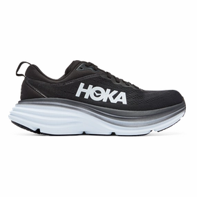 Hoka Bondi 8 - Black - White Eva Midsole short - distance shoes