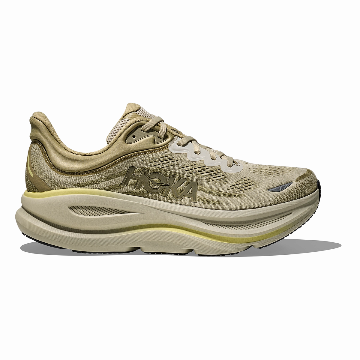 Hoka Bondi 9 Grassland - Oyster Mushroom Comfort - First training shoes