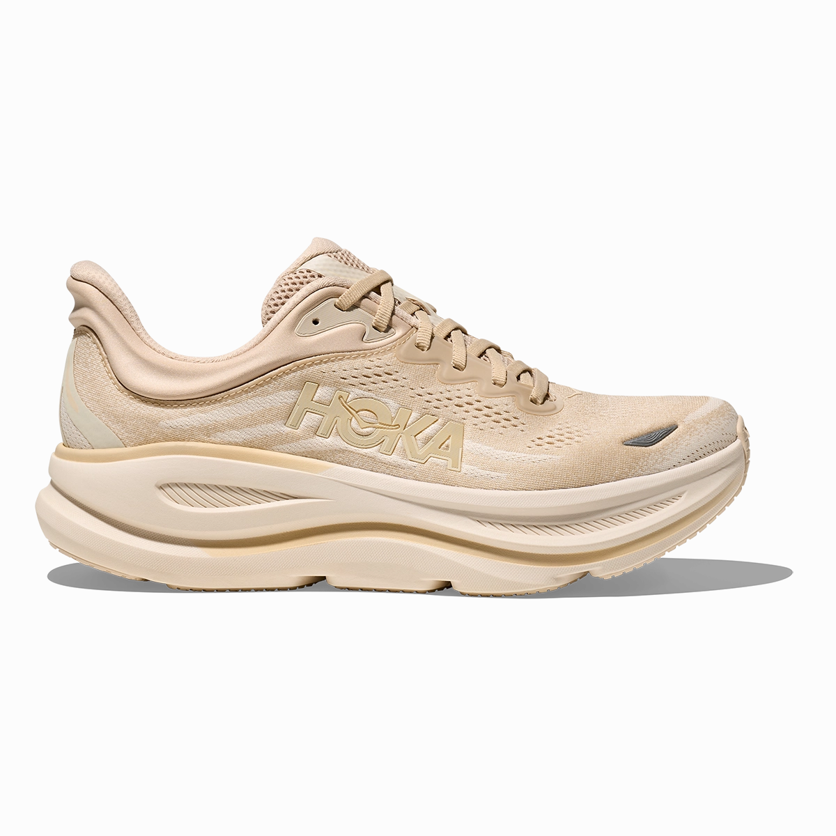 Hoka Bondi 9 Oatmeal - Oat Milk reflective running shoes shock - absorbing running shoes