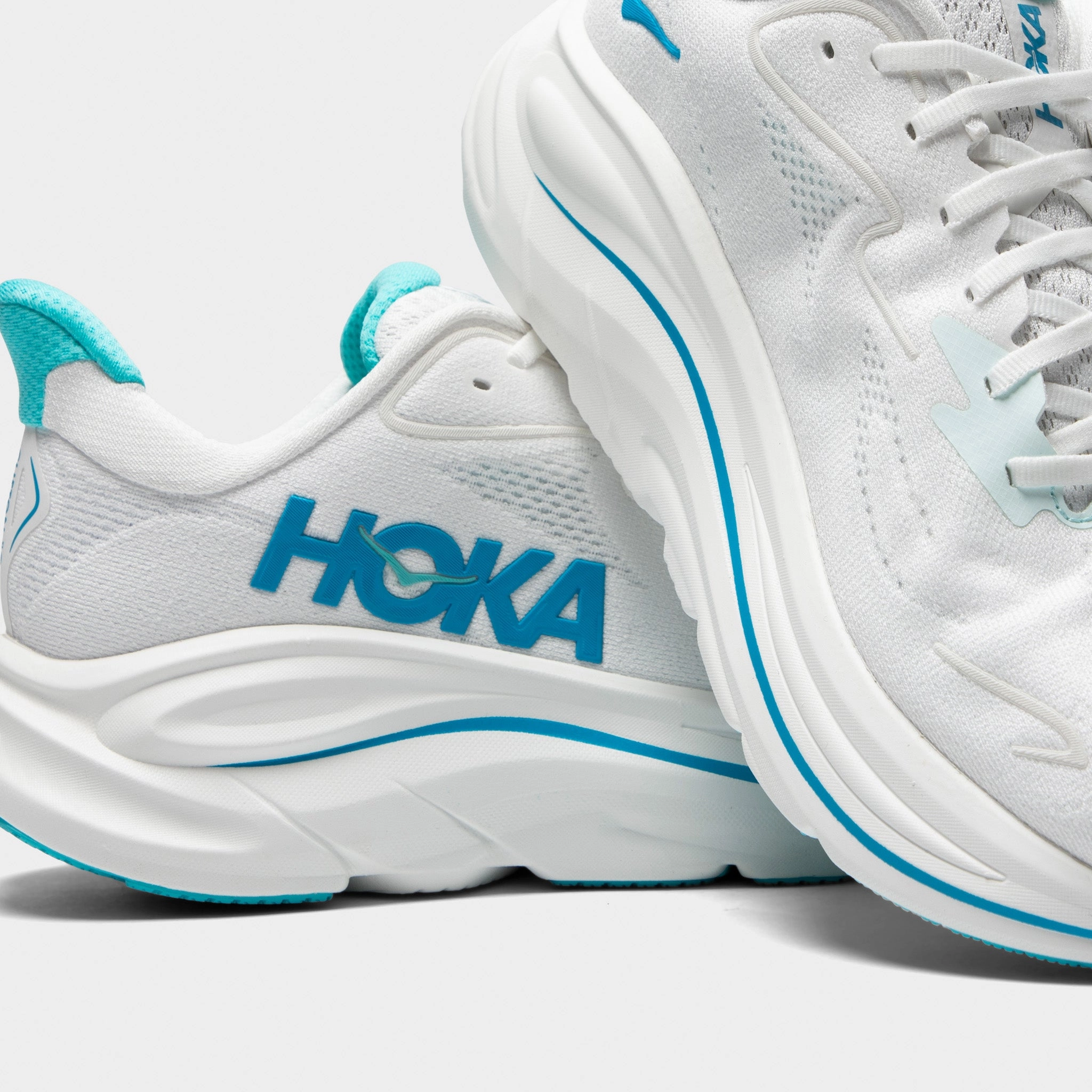Hoka Clifton 10 White / Silver Ergo Tech Park Jog