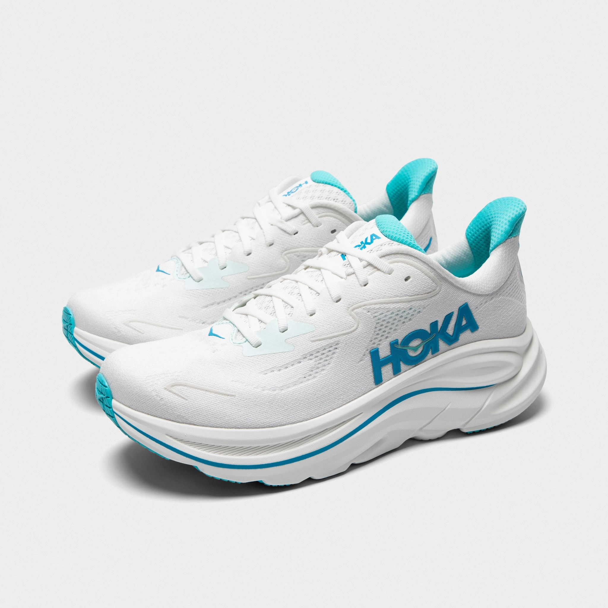 Hoka Clifton 10 White / Silver Park Fun Bend Step