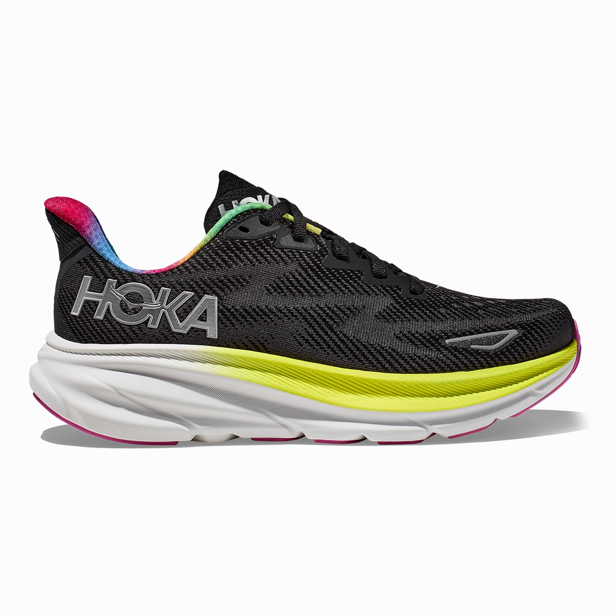 Hoka Clifton 9 - Black - All Aboard short - distance runner's shoe alternative Performance - fabric