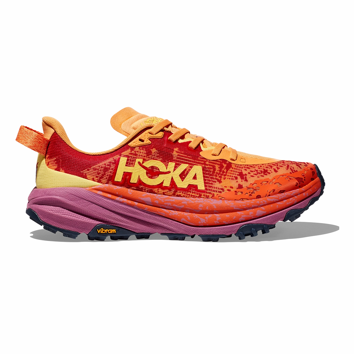 climate - specific shoes evening Hoka Speedgoat 6 - Sherbet - Beet Root
