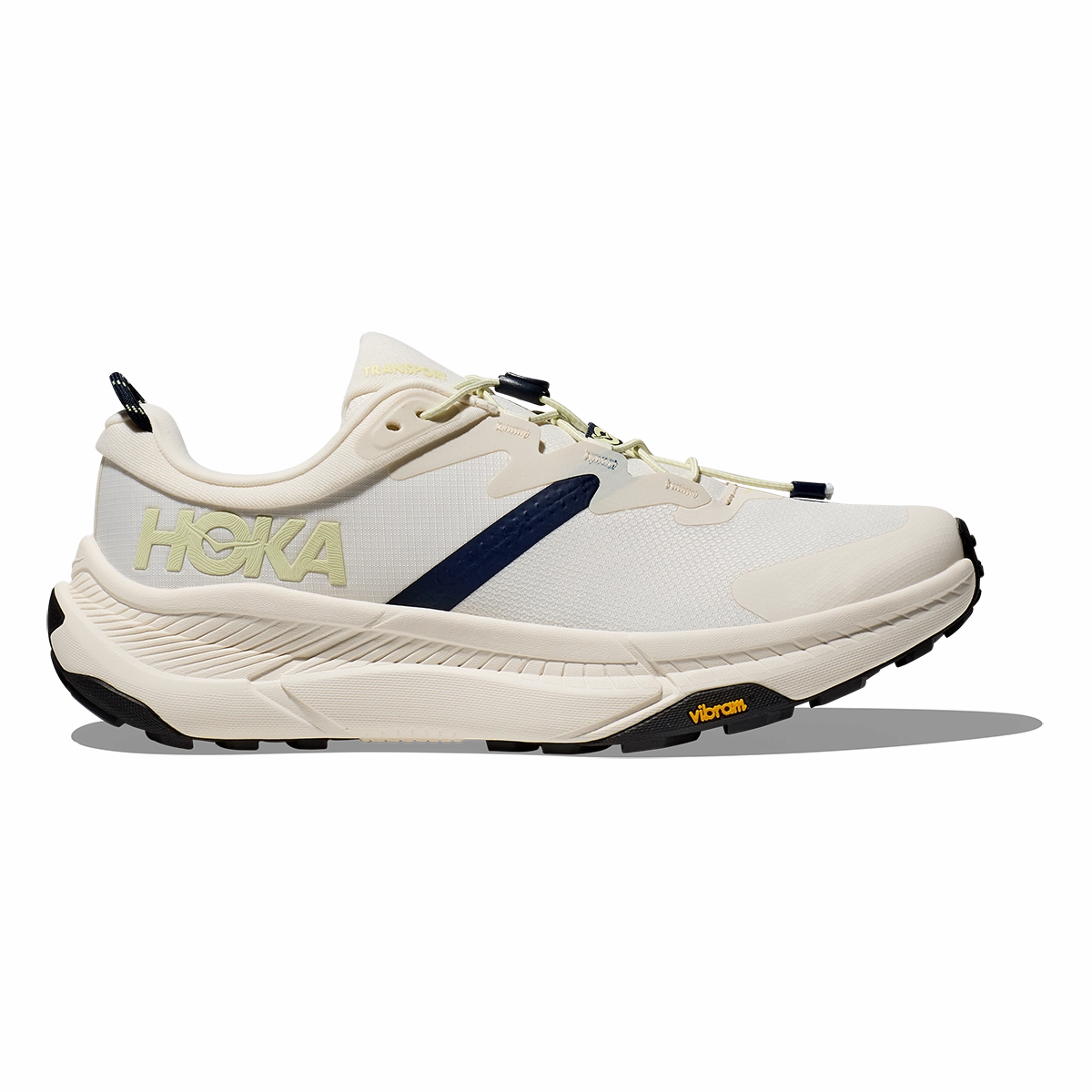 Hoka Transport - Alabaster - Varsity Navy Toe Area sustainable - feature shoes