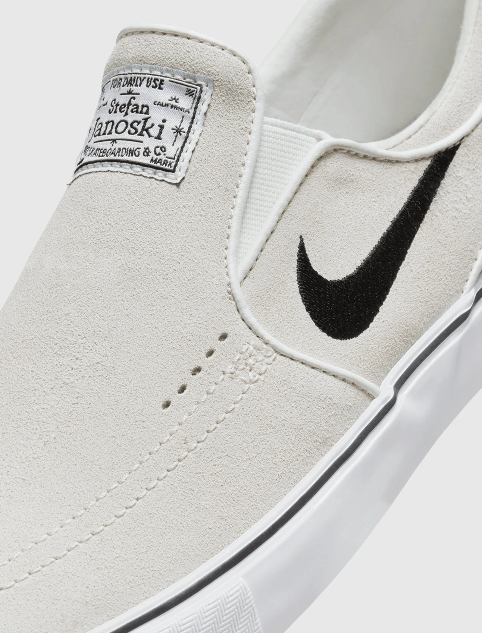 zipper Memory Foam Casual Wear SB JANOSKI  SLIP "WHITE/BLACK"