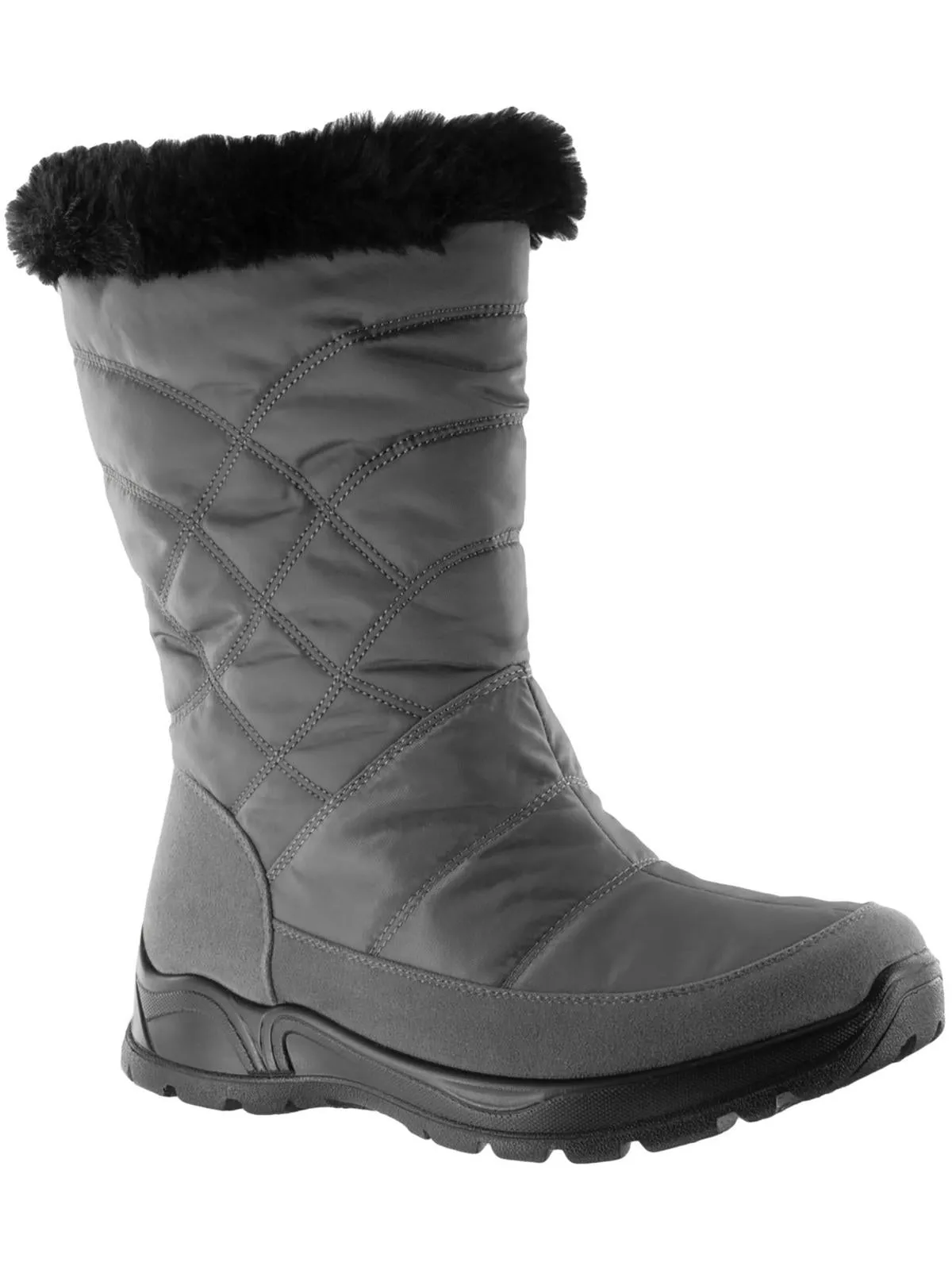 Cuddle Womens Faux Fur Lined Zipper Winter & Snow Boots Bootie Cut