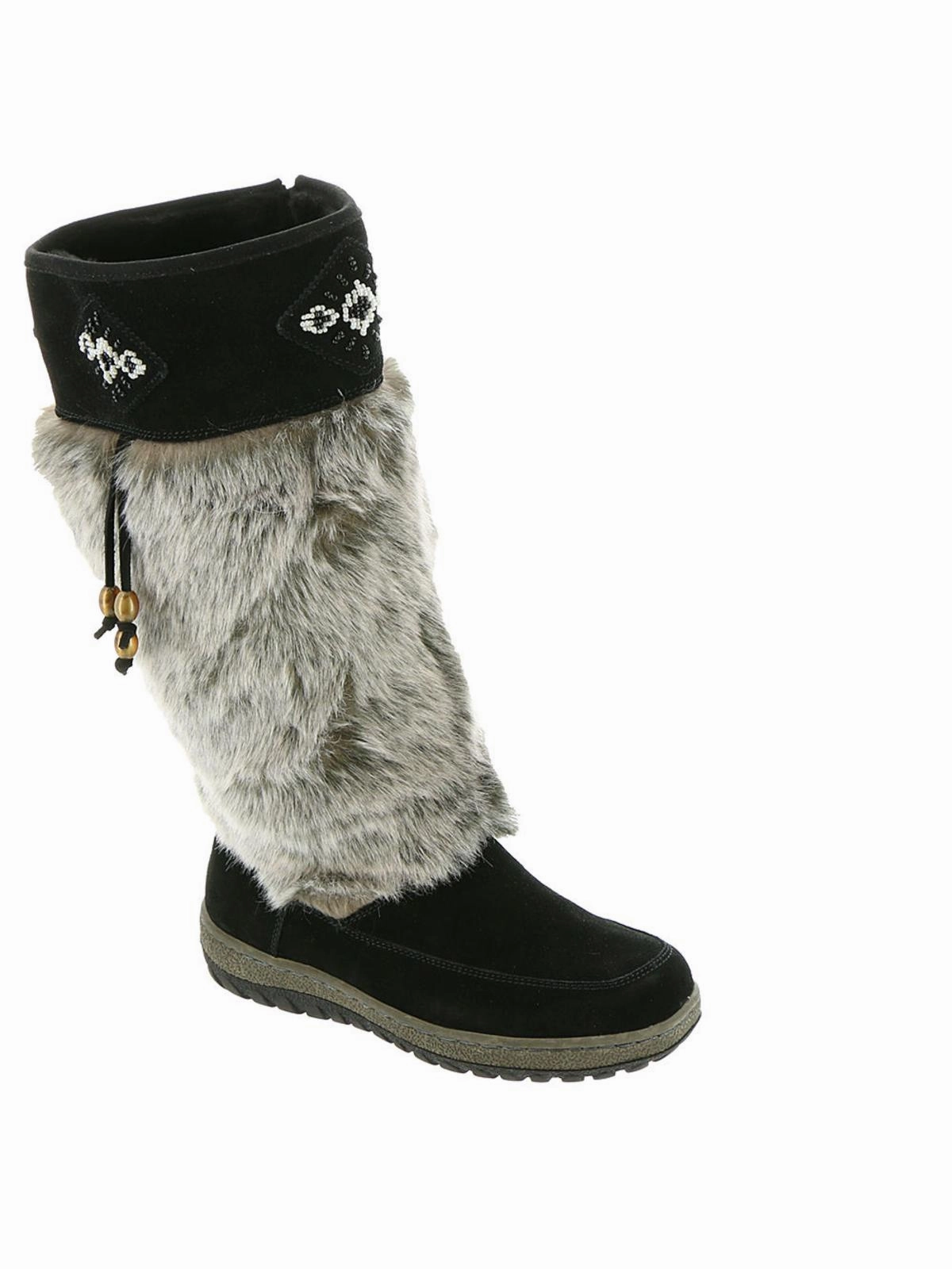 Nika Womens Water Resistant Faux Fur Lined Knee-High Boots Rough Ground