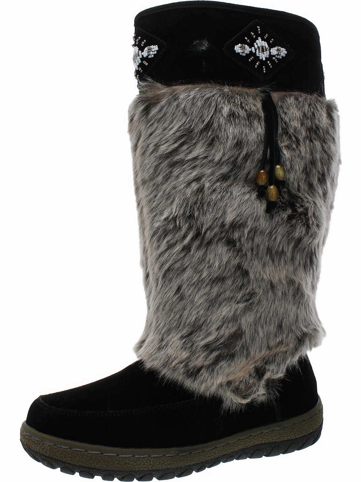 All Weather Windy Weather Rugged Walk Nika Womens Water Resistant Faux Fur Lined Knee-High Boots