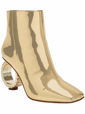 The Linksy Bootie Womens Patent Zipper Booties Structured Fit