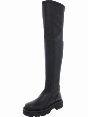Comfortable Wear Rugged Built Night Travel Industry Womens Textured Chunky Thigh-High Boots