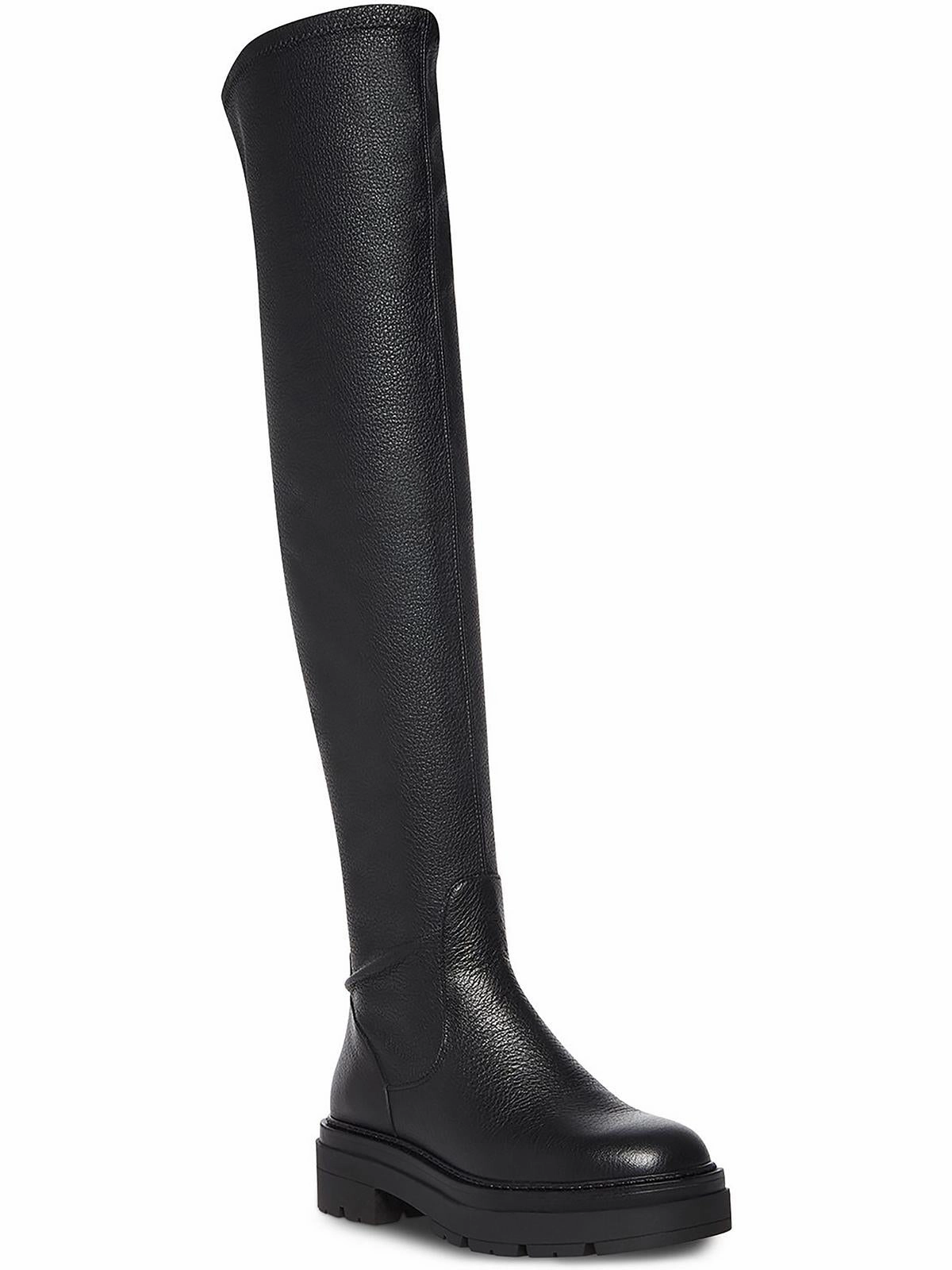 Flexible Construction Industry Womens Textured Chunky Thigh-High Boots