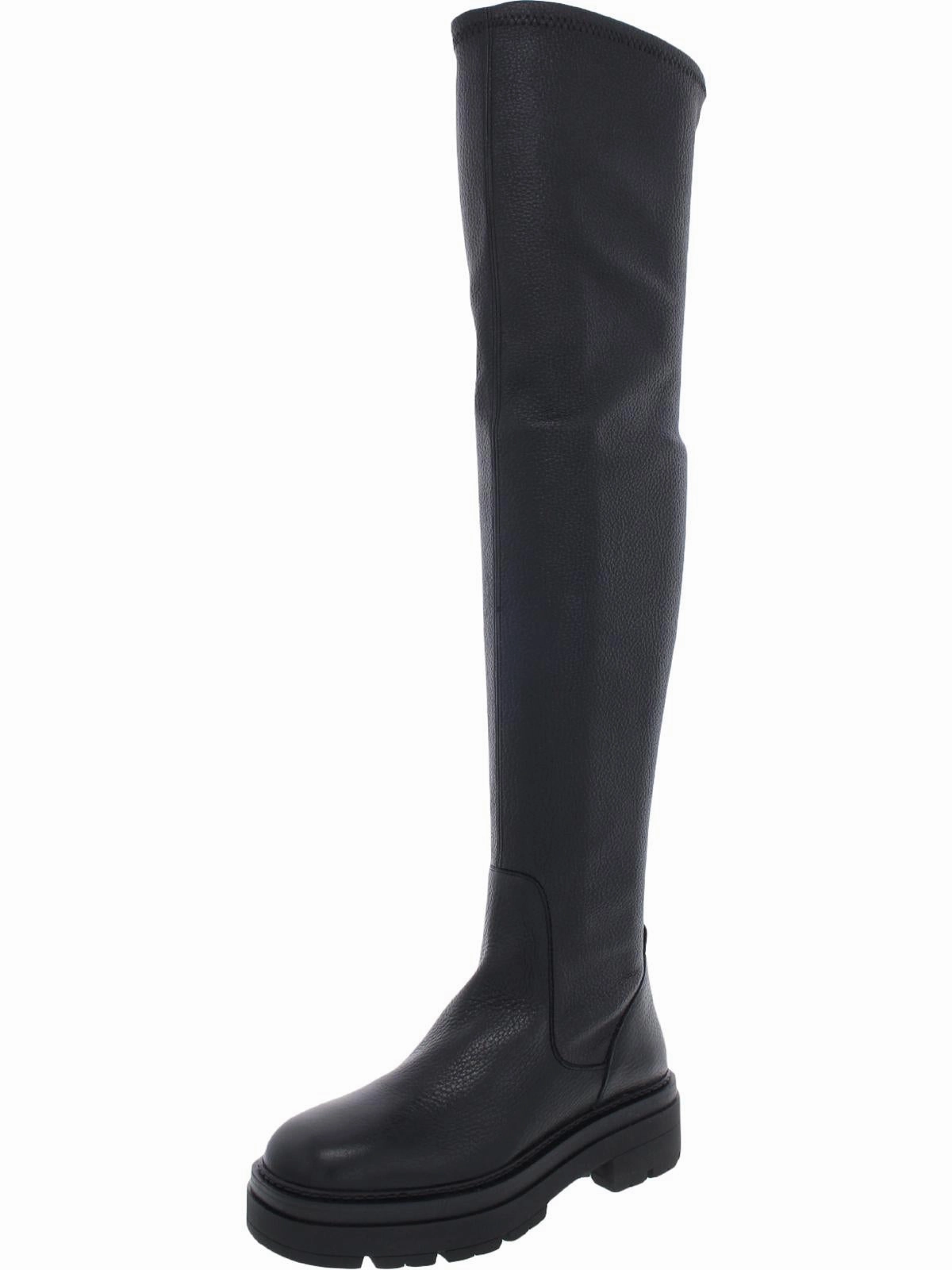 Comfortable Wear Rugged Built Night Travel Industry Womens Textured Chunky Thigh-High Boots
