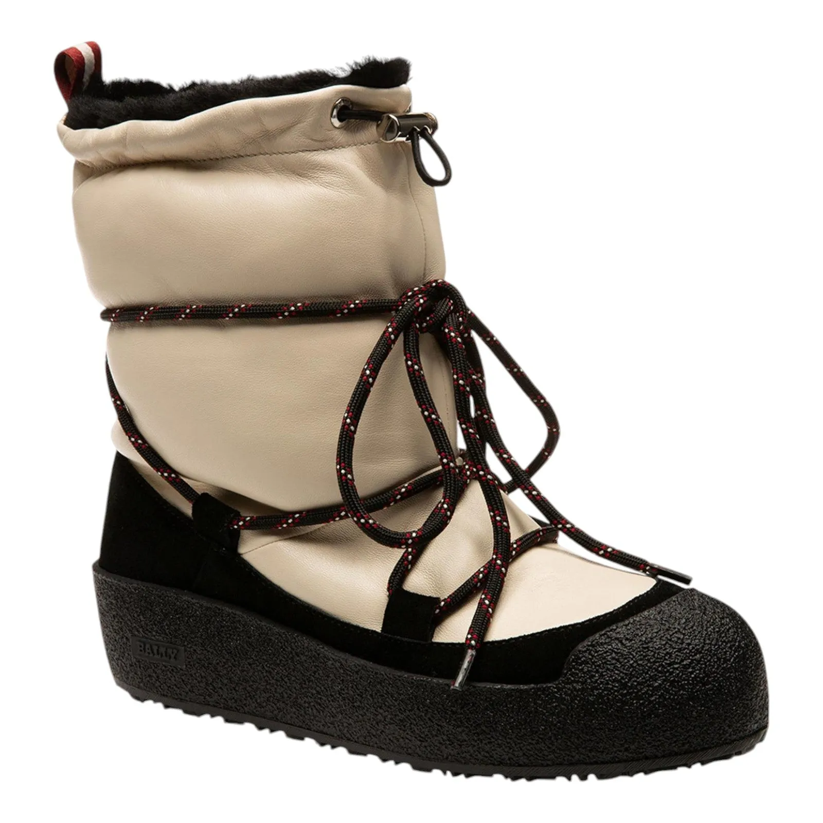 Bally Candye 6228429 Women's Bone Lamb Nappa Leather Winter Boots Workplace Use Traction Sole