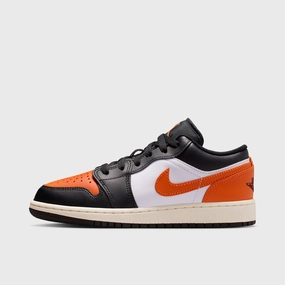 Endurance Cushion Quick Stop Jordan 1 Low GS Black / Starfish - White