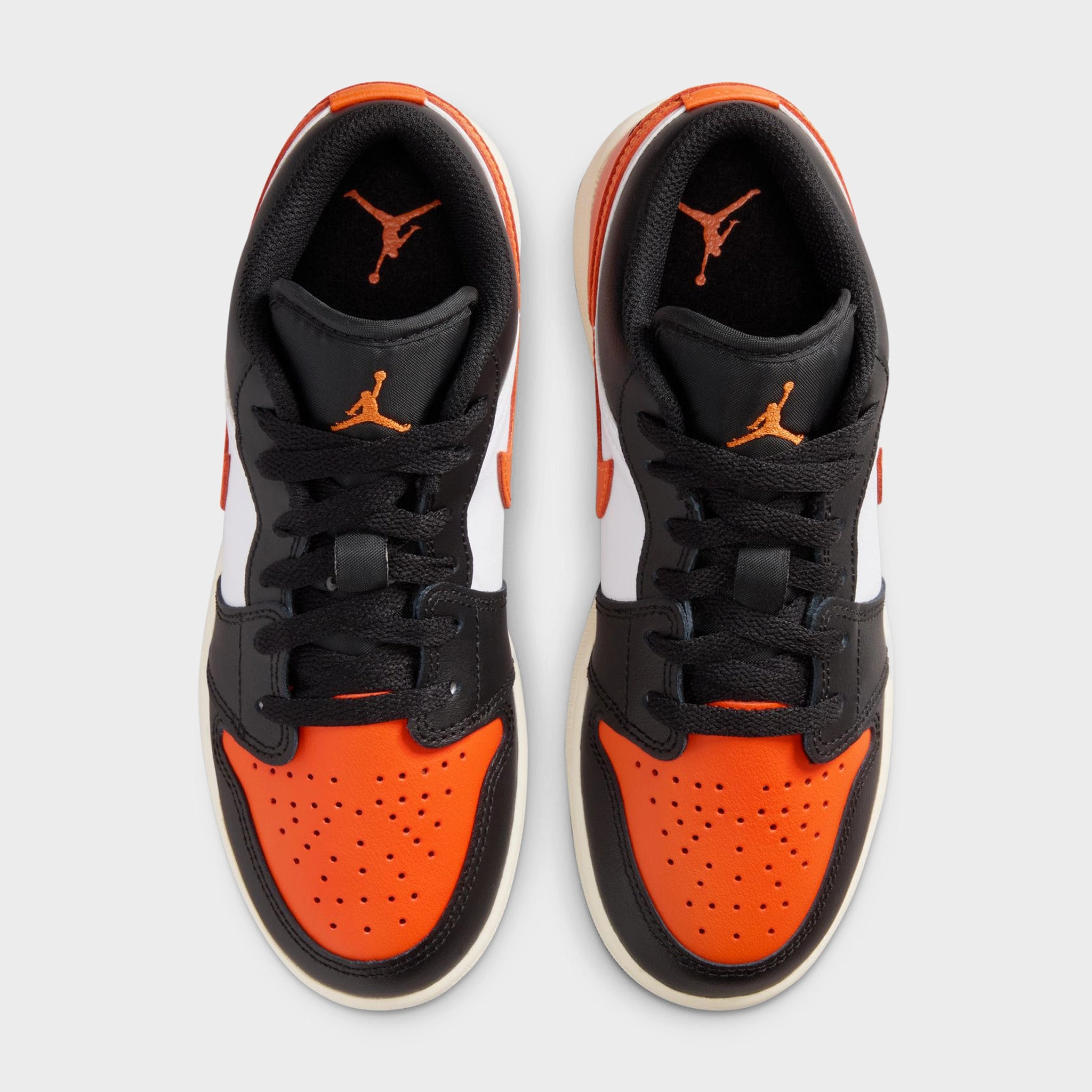 Jordan 1 Low GS Black / Starfish - White Multi Layer Foam Ventilation Channel
