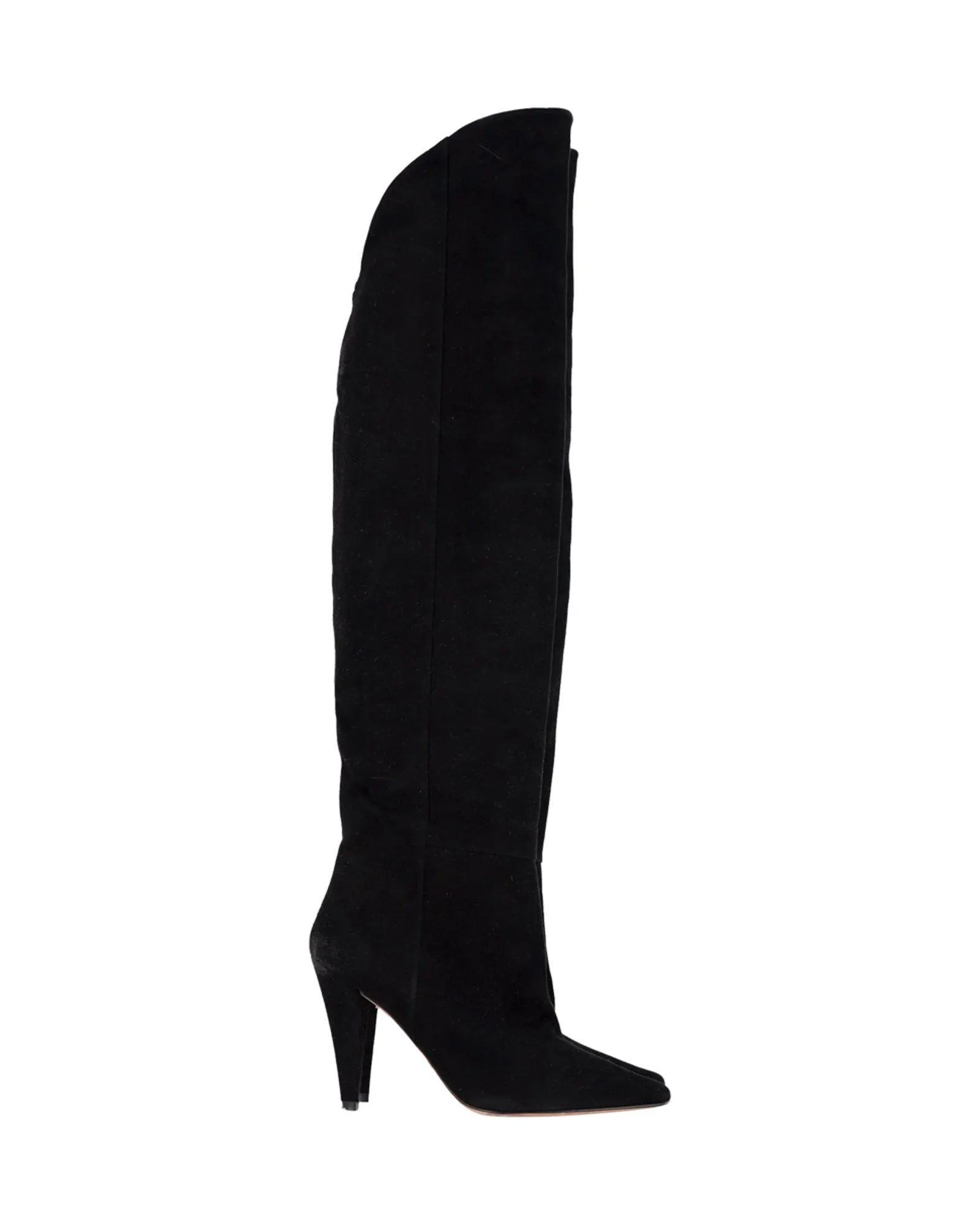 Iro Alma Over-The-Knee Boots in Black Suede Waterproof Outdoor Trek Well   Made