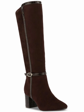 ISALEE Womens Faux Suede Almond Toe Mid-Calf Boots Anti Odor All Day Worker Daily Mission