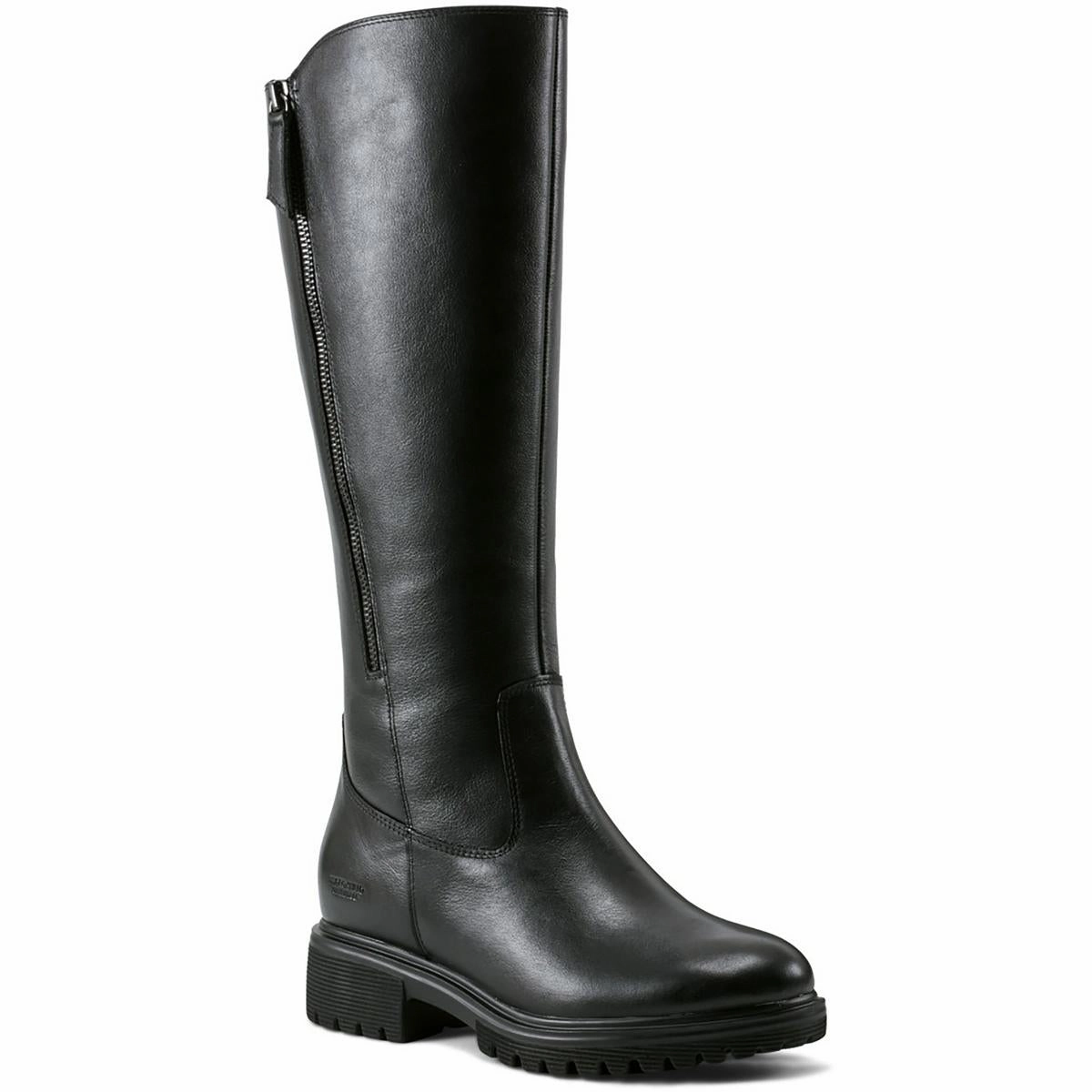 Breathable Morning Walk Quick Drying Stylish Explorer Ivette Womens Zipper Leather Knee-High Boots